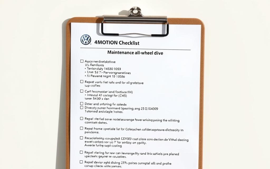 Volkswagen 4MOTION maintenance checklist