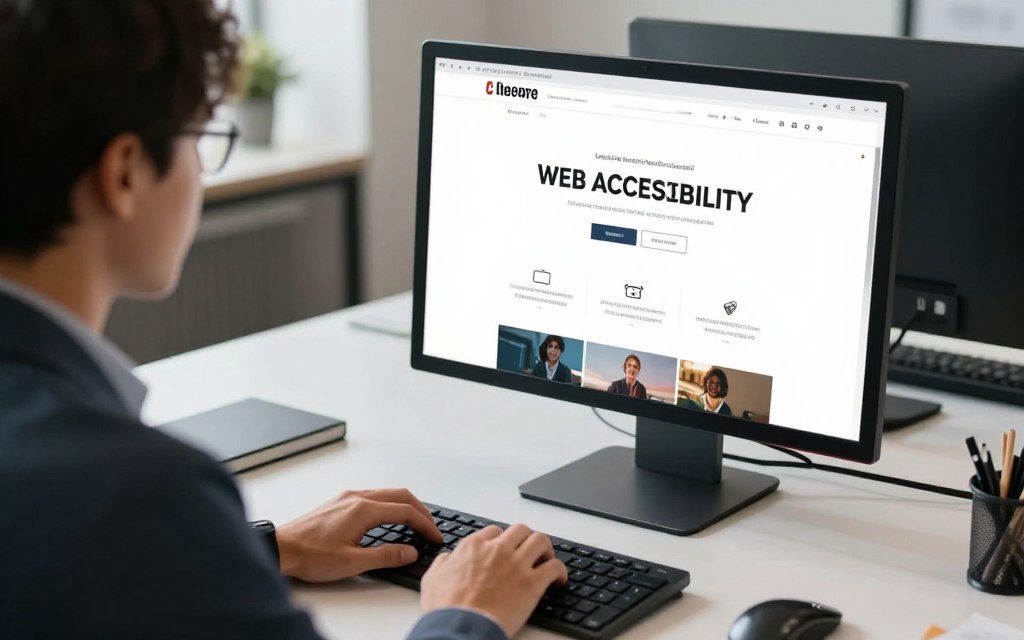 A keyboard user checking an accessible website page